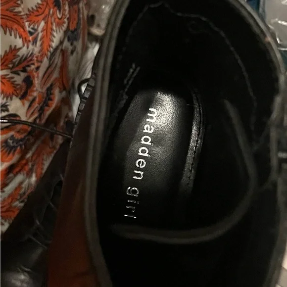 Madden Girl Black Lace-Up Boots - Picture 7 of 8